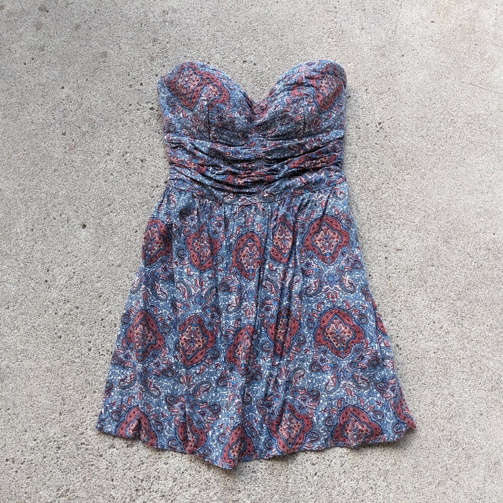 Paisley Boho Mini Dress Strapless - Picture 3 of 8